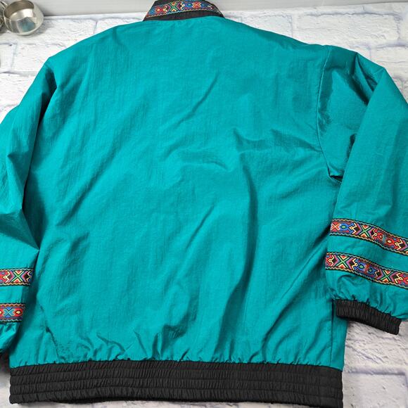 Vintage Eighties Ladies Fera Ski Jacket Teal Embroidered Trim Hong Kong size 12 - Picture 5 of 16
